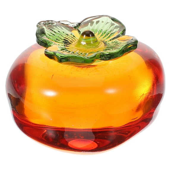 CYLINDSOME Glass Persimmon Model Decorative Persimmon Decor Cabinet Vivid Persimmon Adorn