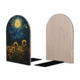 thumbnail image 2 of Easygdp Oil Starry Sky Sunflower 2 Pcs Bookend Large Capacity Office Book Ends for Home Office Library School Study Decoration, 2 of 8