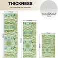 thumbnail image 4 of Green Ethnic Paisley Pattern Kitchen Rugs Sets Of 3,Kitchen Runner Rugs Non Skid Washable,Decorative Kitchen Floor Mats for Kitchen,Sink,Laundry,17"x30"+ 17"x47" + 17"x59", 4 of 6