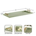 thumbnail image 3 of Kate and Laurel Halsey Rectangle Decorative Narrow Tray with Gold Metal Handles, 24 x 10, Green and Gold, Modern Glam Slim Serving Tray with Handles for Living Room Decor, 3 of 9