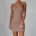thumbnail image 2 of 2021 TP-5TG Été Nouvelle Robe d'Été Unie Grande Taille Aguichant à Bretelles Spaghetti Camisole Mini Robe Femmes Boîte de Nuit Fête Robes, 2 of 7