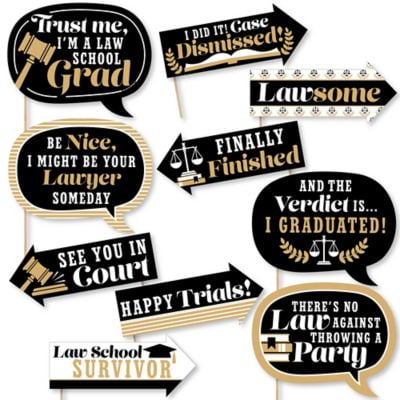 Funny Law School Grad Future Lawyer Graduation Party Photo Booth Props Kit 10 Piece Walmart Com Walmart Com