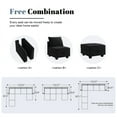 thumbnail image 5 of HONBAY Modern Upholstered Sofa Couch Bed with Movable Storage Ottoman for Apartment, Black, 5 of 6