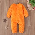 thumbnail image 6 of Footie Pajamas Footed Pajamas Halloween Long Sleeve Romper Cartoon Pumpkin Jumpsuit Onesies Orange 12 Months-18 Months, 6 of 7