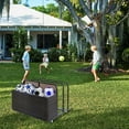 thumbnail image 6 of Double Layer Poolside Float Storage - PE Rattan Outdoor Caddy with Generous Space, Weather-Resistant, Mobile Design, Versatile Use, and Sturdy Construction, Brown, 6 of 7