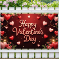 thumbnail image 5 of LUUFILx Valentine's Day Love Banner Backdrop with Hearts and Roses Decorations Perfect for Romantic Events Party Supplies Photography Background, 5 of 7