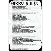 Gibbs Rules Vintage Metal Signs Poster Retro Wall Art Sign Rustic Decoration For Bar Kitchen Living Room Home Garage Man Cave,8X12Inch