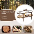 thumbnail image 5 of GOFLAME Rattan Coffee Table with Storage, 40” Wood Oval Coffee Table with Tempered Glass Tabletop & PE Rattan Shelf, 2-Tier Antique Boho Center Table for Living Room, Reception Room, Brown, 5 of 18