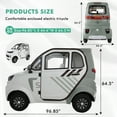 thumbnail image 2 of QEEKA Enclosed Mobility Scooter for Seniors,Outdoor 4 Wheel 3 Passenger Adults Elderly Powered Mobility Scooters Golf Cart 1500W,Handicap Scooters for Adults Backup Camera,Heat,Community Car,White, 2 of 17