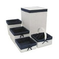 thumbnail image 1 of Redmon 7200WHNV Hamper & Basket Set, White & Navy - 5 Piece, 1 of 1