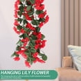 thumbnail image 3 of LOLIPPYY 2-Pack Red Artificial Hanging Flower Vines for Garden, Wall Decor, Wedding, Party, and Home Decoration, 3 of 6