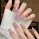 thumbnail image 1 of 24 Pcs Long Ballerinas False Nail Butterfly Press on Nail Acrylic Nail French Tip Stick on Nail Manicures Supplies, 1 of 4