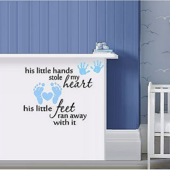His little hands stole my heart,  ~ Wall or Window Decal 20" x 24"