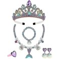 thumbnail image 1 of Jianghuo - Diadema para fiesta de cumpleaños de niños, collar de perlas, pulsera, anillo, clip para las orejas, conjunto de fiesta con temática de sirena, disfraz --- Código de producto 53146, 1 of 4
