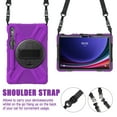 thumbnail image 6 of XYX Case for Samsung Galaxy Tab S9/Tab S9 FE 11.0 Inch with 360 Degree Rotating, Hand Strap, Shoulder Strap, Purple, 6 of 7