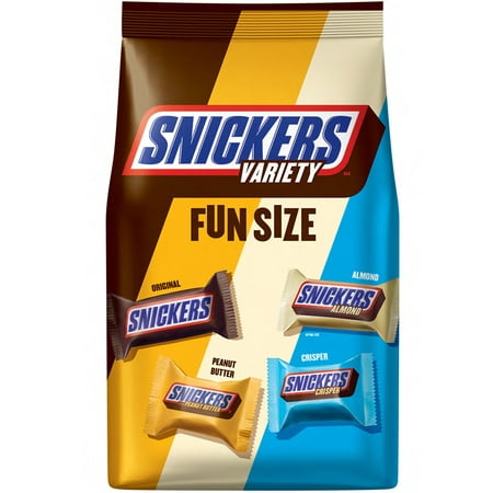 (3 Pack) Snickers Chocolate Candy Bars, Fun Size, Variety Mix, 35.09