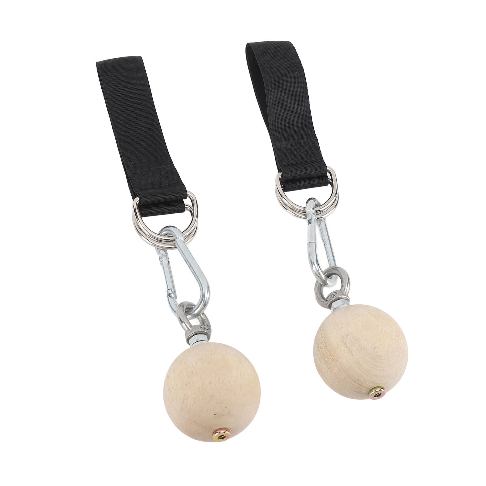 Nieyigj 2PCS Wood Pull Up Ball Climbing Holds with Stainless Steel Hooks Power Training Hand Grips 10.7oz Exercise Equipment for Health and Fitness Rock Climbing Bouldering