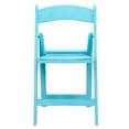 thumbnail image 2 of Turquoise Blue Resin Folding Chair with Matching Seat by Chivari, 2 of 15