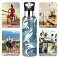 thumbnail image 4 of ALAZA Many Sharks Water Bottle Insulated Flask Stainless Steel Straw Lid 20 oz, 4 of 6