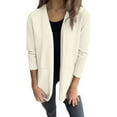 thumbnail image 5 of VISALY Long Cardigans Long Sleeve Cardigan Women's Fashion Clothes for Every Occasion Cotton Linen Cardigan Summer Chic Open Front Cardigan Thin Cardigans Lightweight Beige L, 5 of 9