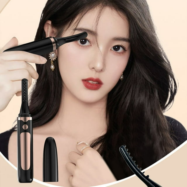 EGNMCR Heated Eyelash Curlers- Heated Lashash Curler Seller With Comb Eyelash Curler LED Display 4 Temp Settings For Makeup Tools USB Rechargeable Electric Eyelashash Curler