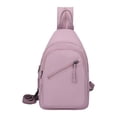 thumbnail image 2 of VeFlora Women's Adjustable Sling Crossbody Bag, Lightweight Water-Resistant Chest Backpack, Multi-Pocket Casual Purse for Work Travel Outdoor Daily Use(Light Purple/One Size), 2 of 8