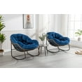 thumbnail image 6 of Outdoor Rattan Rocking Chair with Thick Padded Cushion, Adjustable Rocker Recliner for Patio, Porch, Garden, Backyard, All-Weather Rattan Furniture, Navy Blue, 6 of 9