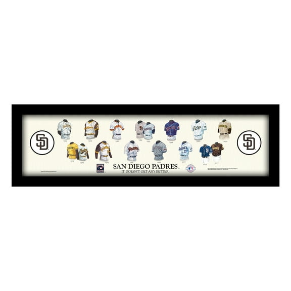 San Diego Padres Cooperstown Collection Framed Uniform Heritage Art Print