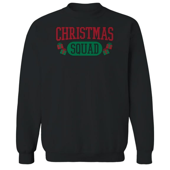 Christmas Holiday Christmas Squad Graphic Black Men's Cotton Pullover Sweatshirt