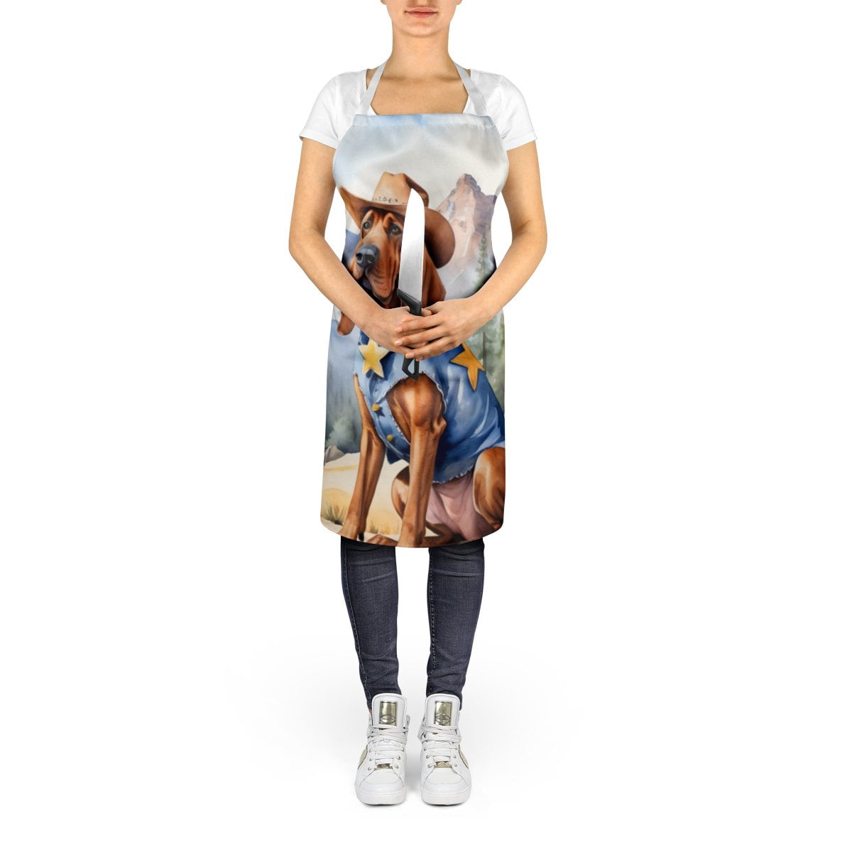 Bloodhound Cowboy Welcome Apron 27 in x 30 in