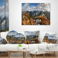 thumbnail image 3 of Designart Mountains with Sun at Vratna Valley - Landscape Printed Throw Pillow - 16x16, 3 of 4