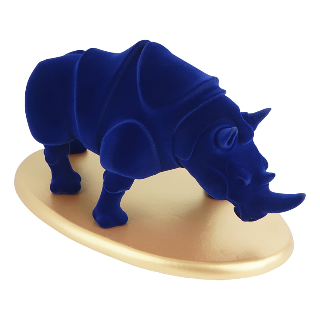 Resin Rhinoceros Shaped Sculpture Ornament Figurine Statue Desktop Decor 