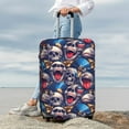thumbnail image 3 of Lsque rock Skull blue record Printed Luggage Cover, Travel Luggage Protector,Scratch and Dirt Resistant, Fits 18-32 Inch Luggage - X-Large, 3 of 9