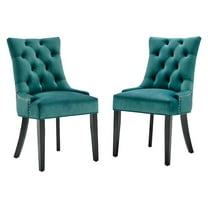 Modway Regent Tufted Performance Velvet Dining Side Chairs - Set of 2 in Teal