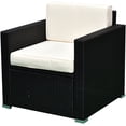 thumbnail image 2 of Outsunny 3-Piece Patio Furniture Set Rattan Wicker Sofa Lounger Balcony Furniture Black, 2 of 10