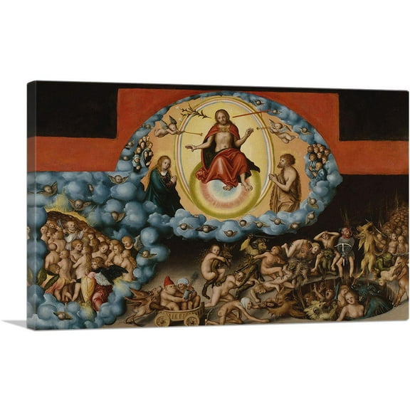 ARTCANVAS The Last Judgement 1525 Canvas Art Print by Lucas Cranach the Elder - Size: 26" x 18" (0.75" Deep)