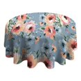 thumbnail image 4 of Pioneer Flower Floral Print Pattern Round Tablecloth 60"x60",Wrinkle Wipeable Table Cloth for Kitchen Dining Room Picnic Patio Party, 4 of 6