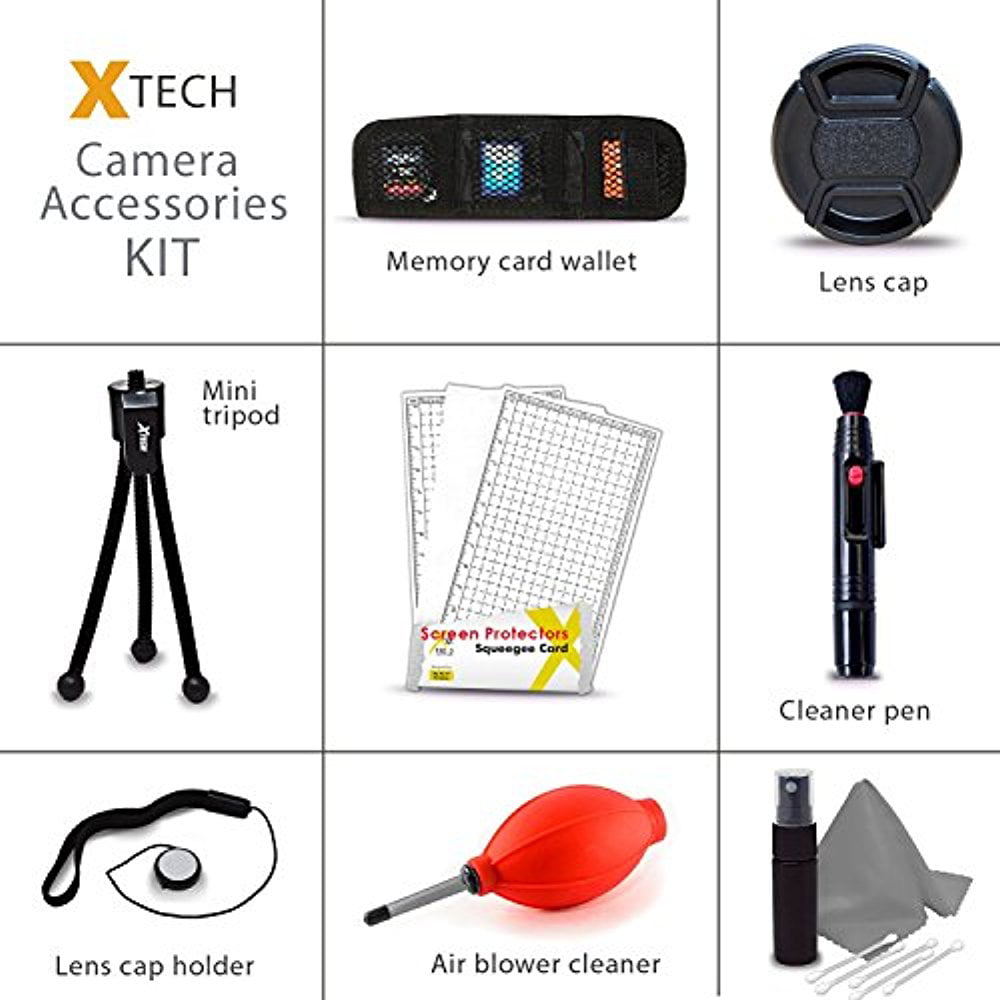 77D Xtech Accessory Kit for Canon Rebel T7 Accessories Bundle 72” Tripod T5i SL1 T6i T5 SL2 T6 EOS 70D Case 80D 90D DSLR Camera Includes 58mm Wide / 2X Telephoto Lens T7i SL3 Filters