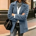 thumbnail image 5 of Asgosdo Women Wool Trench Coat Button Down Single Breasted Long Sleeve Soft Lined Casual Warm Peacoat Fall Winter Outerwear with Pockets, 5 of 7