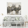 thumbnail image 2 of Yayeee Tapestry Wall Hanging for Bedroom 90" x 60" Living Room Home Wall Art Decor, Grey Hexagons, 2 of 7