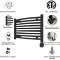 thumbnail image 3 of HEATGENE Smart Towel Warmer with Timer and Temperature Control, Smart Liquid Filled Towel Rails, Plug-in/Hardwired Wall-Mounted Towel Heater Rack Compatible Matte Black, 3 of 10