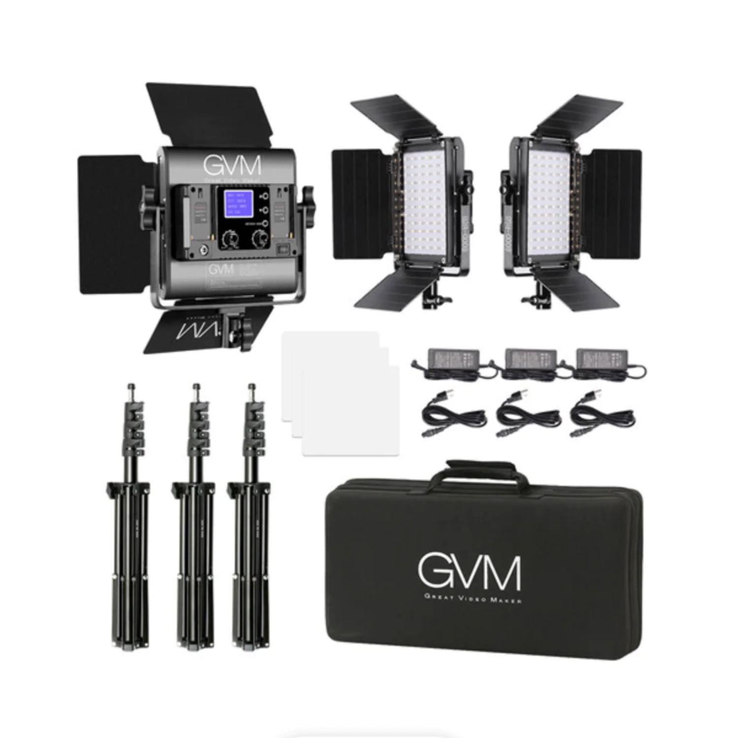  GVM 3 Pack LED Video Lighting Kits with APP Control