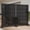 Black, variant on MAYEERTY 2-Piece 72"x47" Privacy Screen, Black 6-Panel Galvanized Steel Louvered Fence, Wide-1 Narrow-2, Freestanding for Patio Backyard