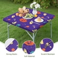thumbnail image 4 of Stretchable Halloween table protector with elasticized edge, perfect for 34x34 inch square tables, features classic pumpkin and ghost themed patterns, 4 of 6