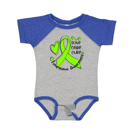 

Inktastic Love Care Cure Lymphoma Awareness Lime Green Ribbon Hearts Gift Baby Boy or Baby Girl Bodysuit