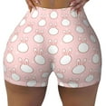 thumbnail image 2 of Daiia Cute Rabbit Pattern Women's Workout Shorts Biker Shorts - High Waisted Workout Spandex Tummy Control Gym Running Yoga Shorts-Medium, 2 of 8