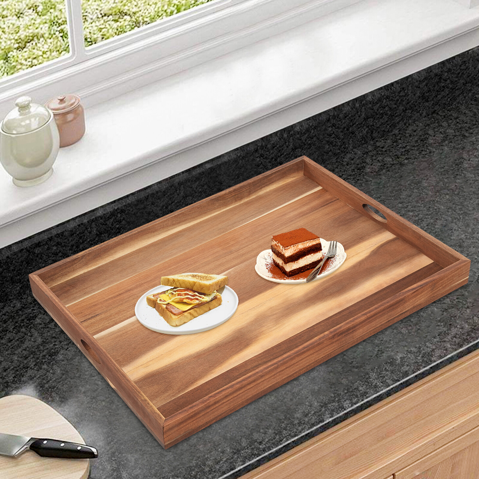 DENEST Wood Noodle Board Stove Cover 30"X22" Stovetop Cover Cutting Board With Handle For Gas Stove And Electric Stove Cooktop Protector Board Sink Cover Serving Tray