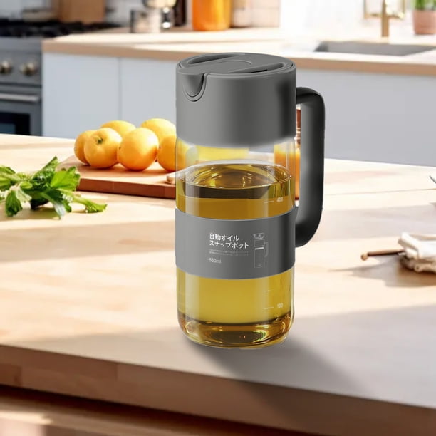 Utensilios de cocina, accesorios de cocina, aceitera de vidrio de gran capacidad, a prueba de fugas, para vinagre de soja, condimentos, prensa de borosilicato de alta calidad, apertura y cierre automá