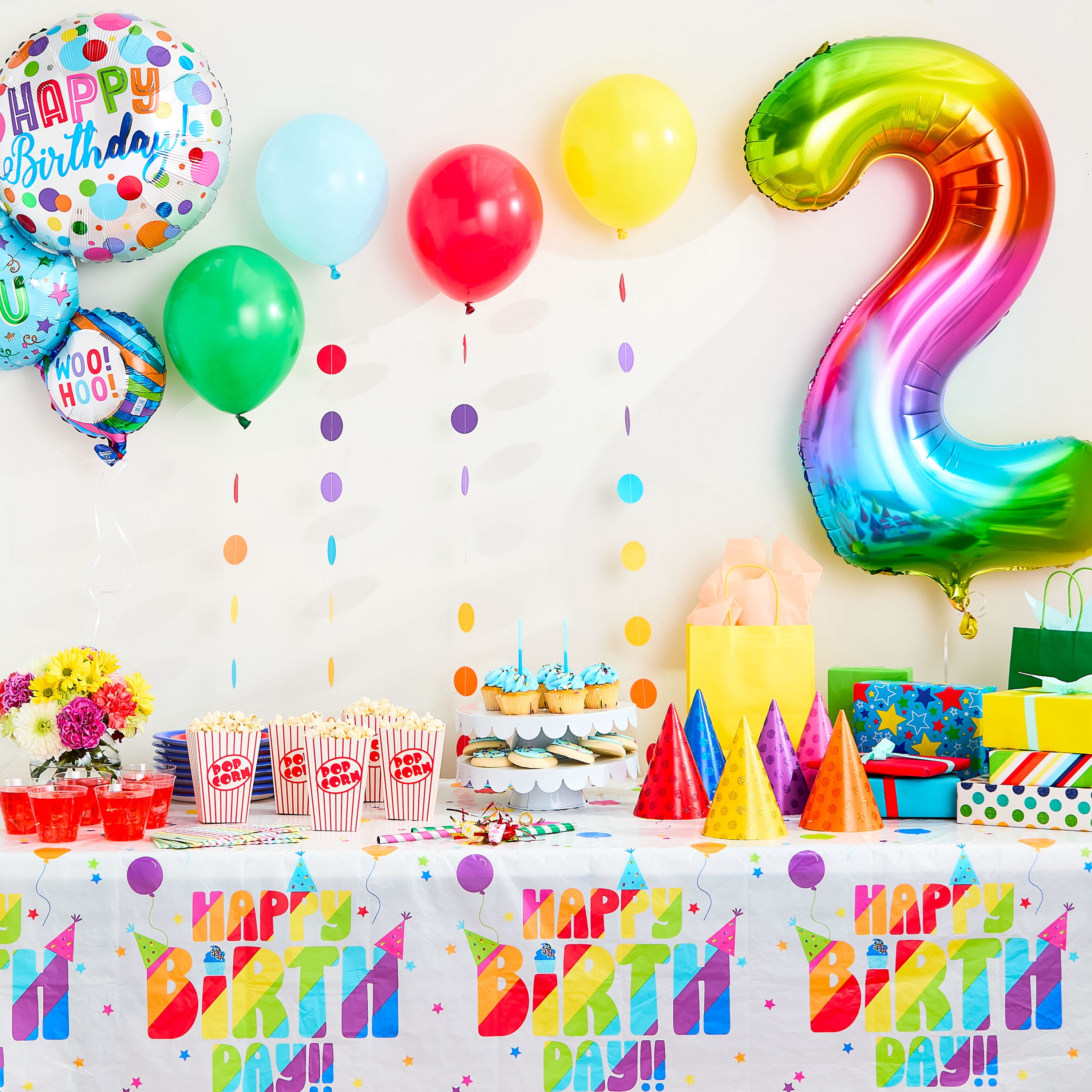 33" Rainbow Number 2 Foil Balloon, by Way To Celebrate