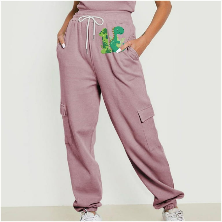 Cute Sweatpants for Women 2024 Casual Fall Winter Joggers Drawstring High Waist Lounge Trousers Going Out Sports Pockets Pants